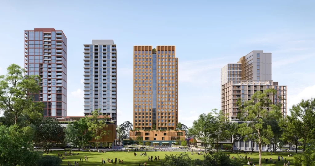 Conceptual architectural render of the Waterloo Metro Quarter Second Amending Concept.