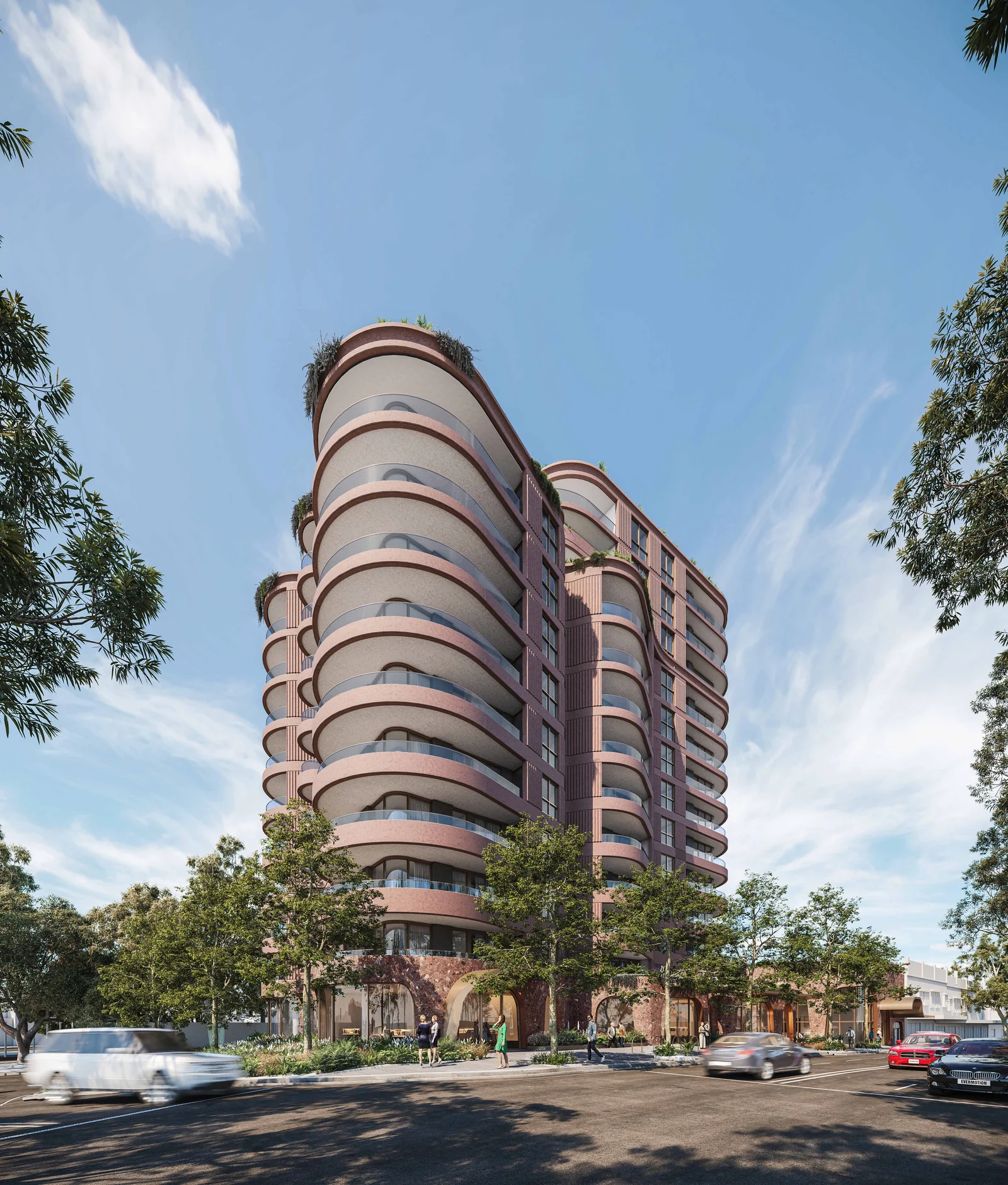 Architectural drawing of proposed shop top housing at Oxford and Nelson Street, Bondi Junction.