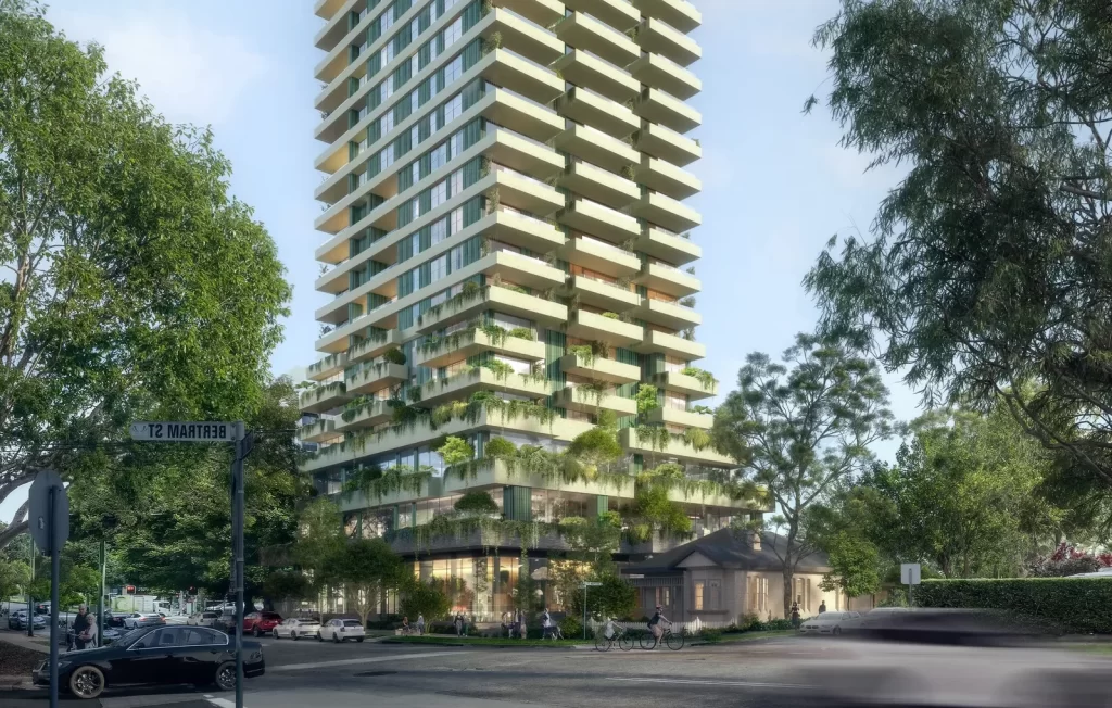 Architectural plan for mixed-use development at 57-61 Archer St and 34 Albert Ave, Chatswood.
