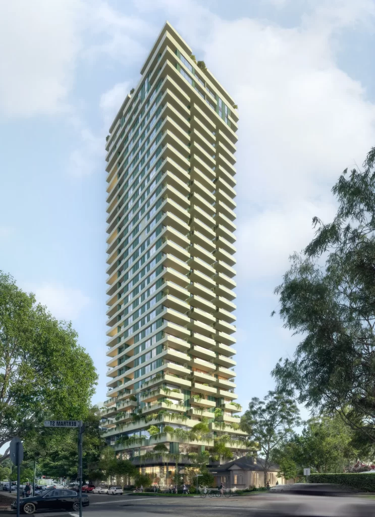 Architectural plan for mixed-use development at 57-61 Archer St and 34 Albert Ave, Chatswood.