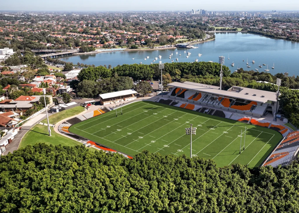 Architectural render of the proposed Leichhardt Oval refurbishment.