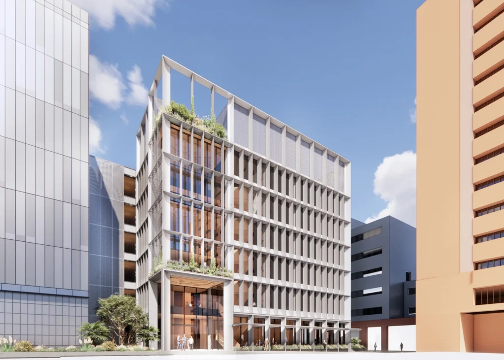 Architectural render of the proposed UNSW Building E25 Biolink upgrade.