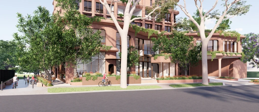 Architectural render of the proposed mixed-use tower at 691-699 Pacific Highway, Chatswood.