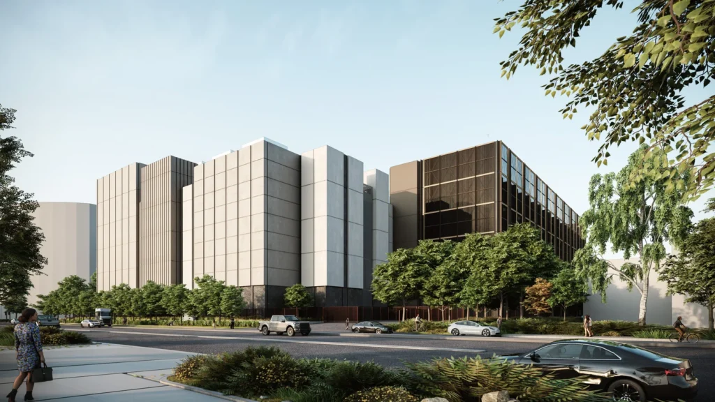 Architectural render of the proposed Project Duke Data Centre at Mascot.