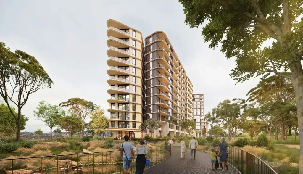 Architectural render of the proposed development at 135 Badgerys Creek Road, Bradfield.