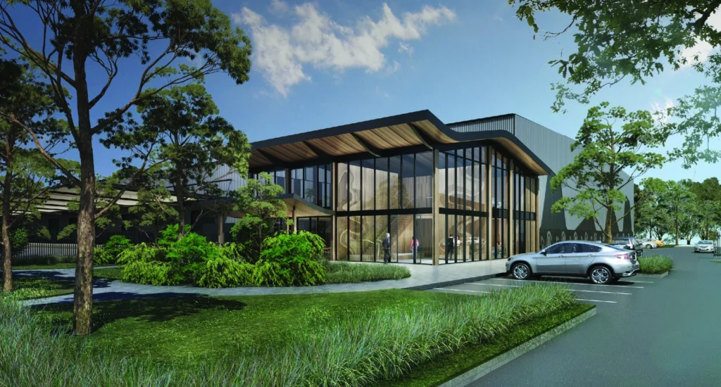 Architectural render of the Elizabeth Enterprise Precinct Stage 1 buildings.
