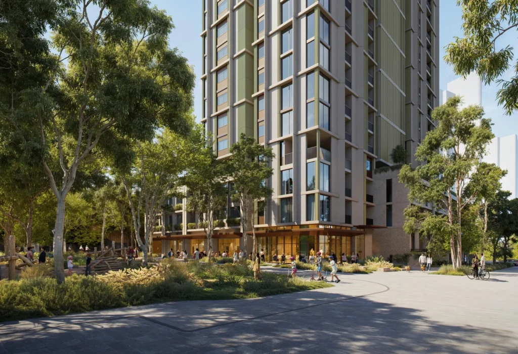 An architectural plan sheet for the Chatswood build-to-rent proposal.