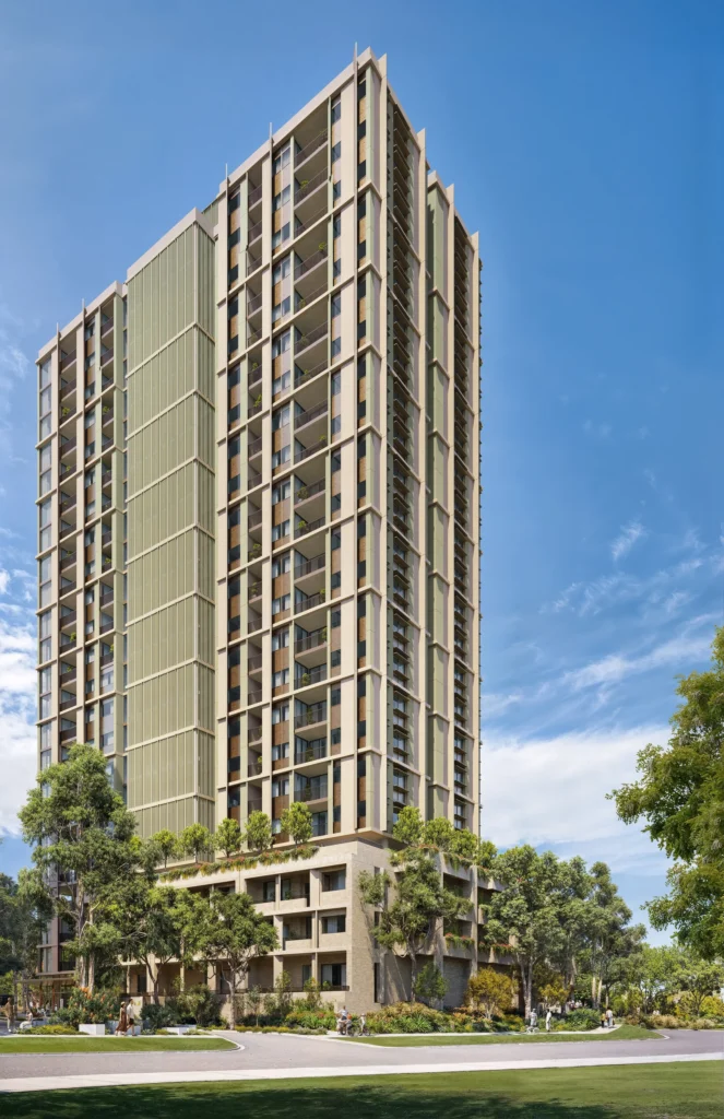 An architectural plan sheet for the Chatswood build-to-rent proposal.