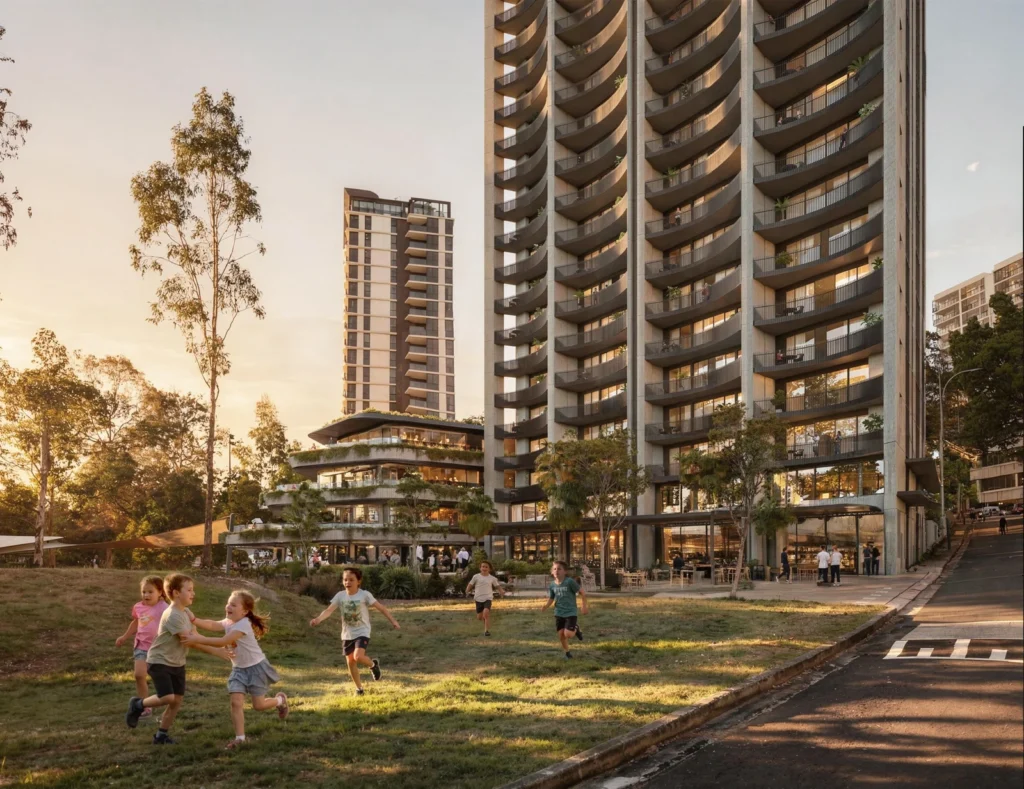 An architectural drawing sheet from the Central Coast Quarter HDA scheme.