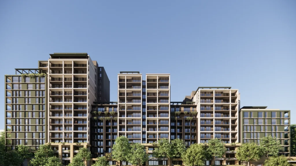 An architectural plan sheet for the 300 Burns Bay Road development.