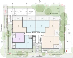 A page from the architectural plans for 93-101A Awaba Street, Mosman.