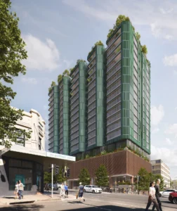 A set of architectural plans for the Crows Nest Over Station development.