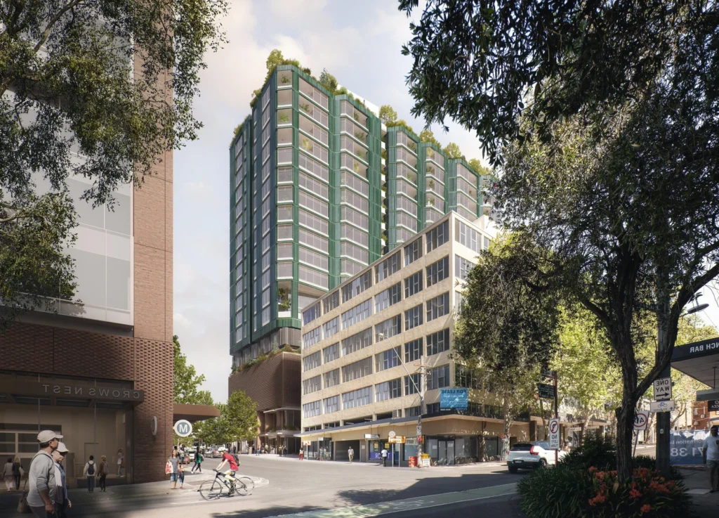 A page from the architectural plans for the Crows Nest Over Station Development.