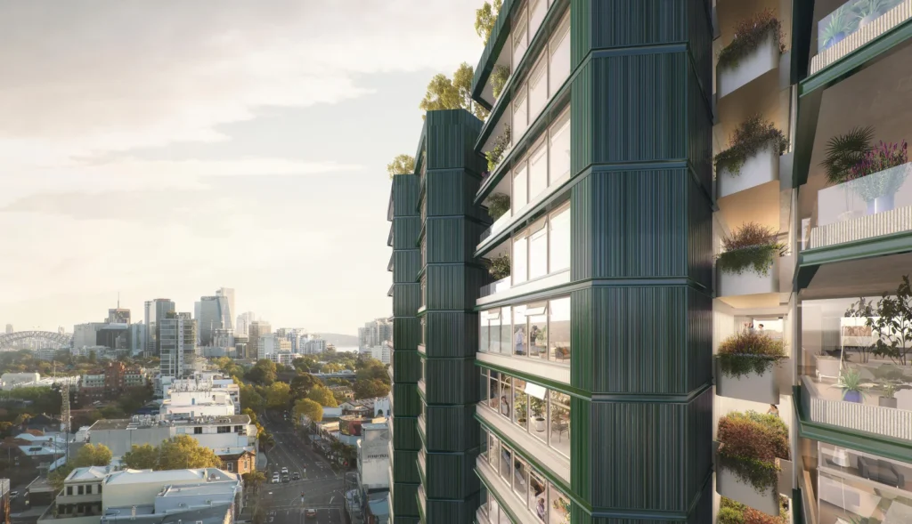 A set of architectural plans for the Crows Nest Over Station development.