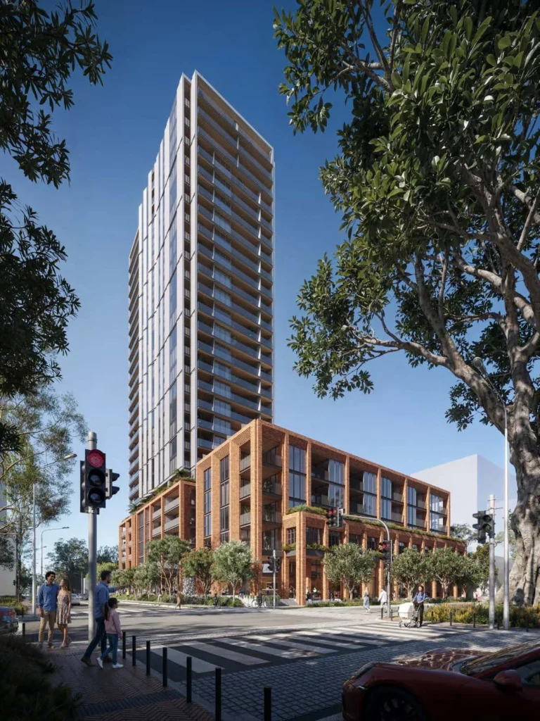 An architectural plan sheet for the Five Dock mixed-use proposal.