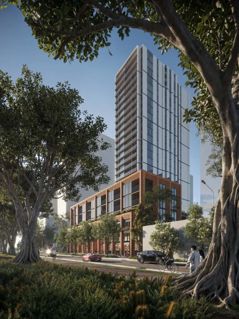 A plan drawing of the proposed development.