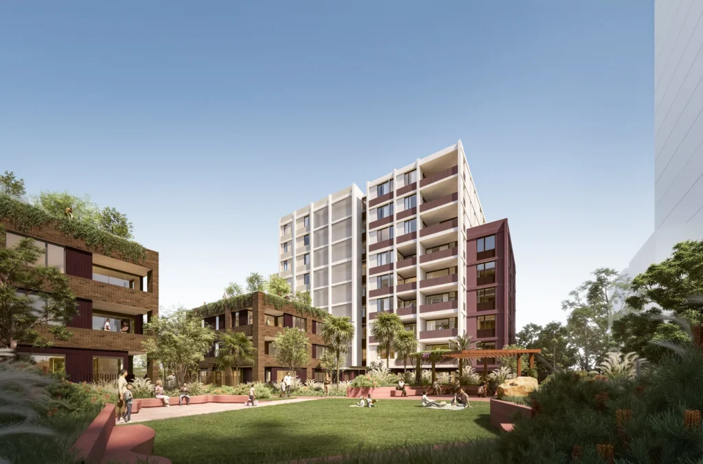 A set of architectural plans for the Campbelltown affordable housing project.