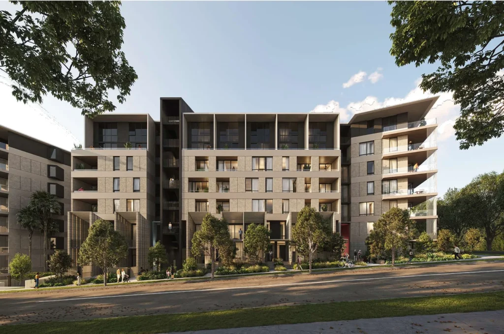 A page from the architectural plans for the Rouse Hill apartment project.