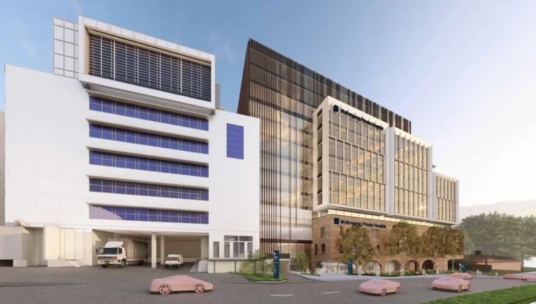 A site plan for the Wollongong Private Hospital expansion.
