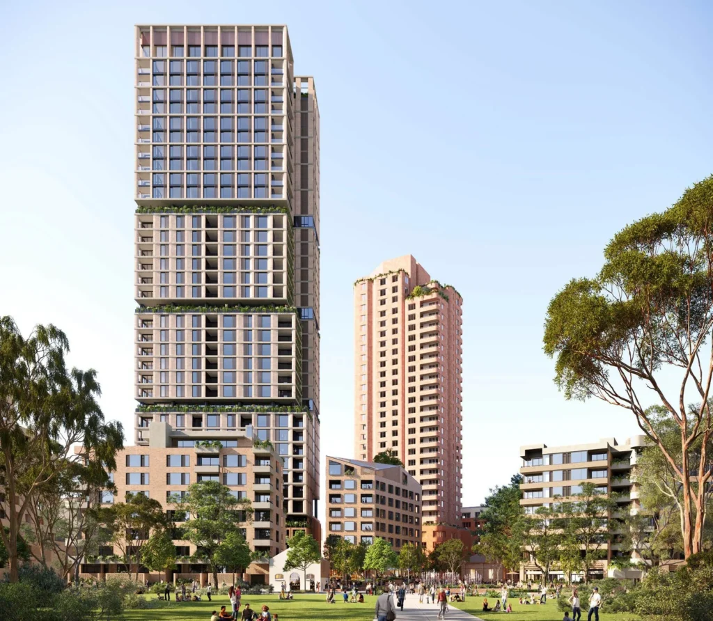 A site plan for the Waterloo mixed-use development proposal.