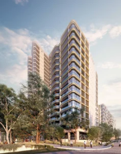 Architectural visualisation for Mixed use development with infill affordable housing - 25 - 27 Leeds Street, Rhodes at City of Canada Bay.