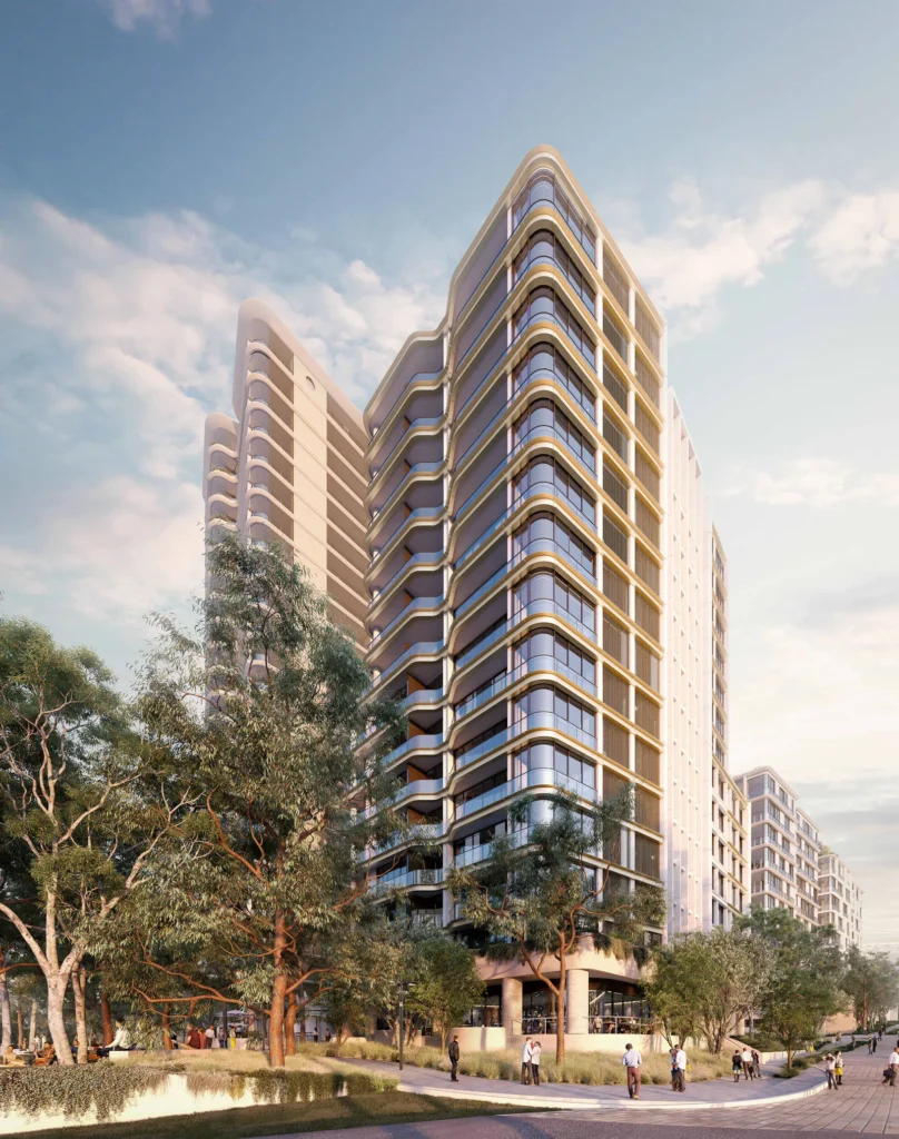 Architectural visualisation for Mixed use development with infill affordable housing - 25 - 27 Leeds Street, Rhodes at City of Canada Bay.