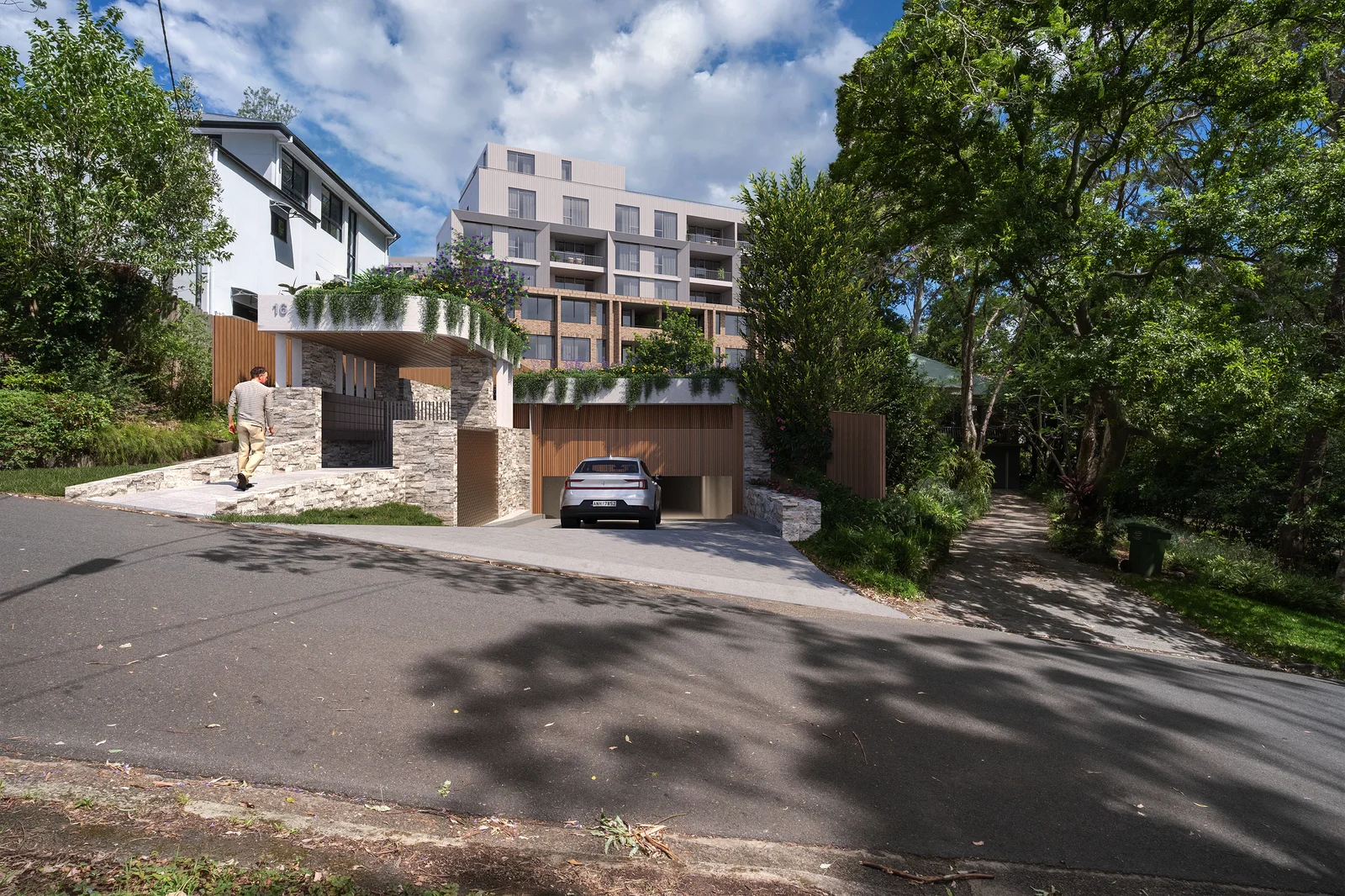 Architectural visualisation for Residential Development with In-Fill Affordable Housing - 8A, 14 and 16 Buckingham Road, Killara at 8A, 14 and 16 Buckingham Road, Killara.