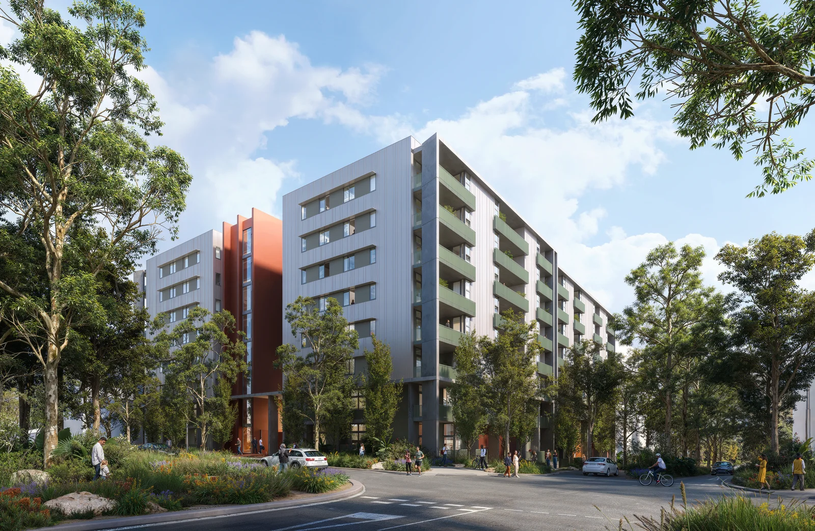 Architectural visualisation for Glenfield Affordable Housing at Campbelltown.